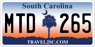 SC license plate MTD265