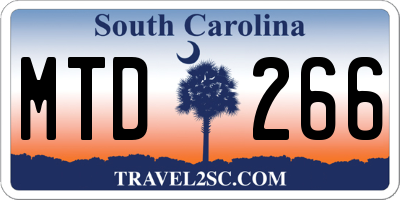 SC license plate MTD266