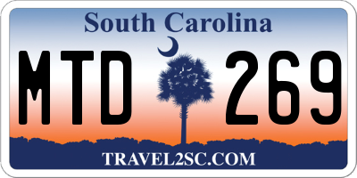 SC license plate MTD269