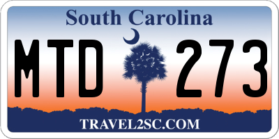 SC license plate MTD273
