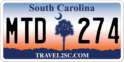 SC license plate MTD274