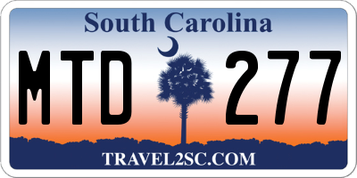 SC license plate MTD277