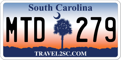 SC license plate MTD279