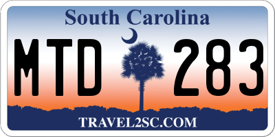 SC license plate MTD283