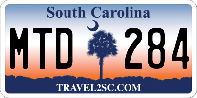 SC license plate MTD284