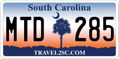 SC license plate MTD285
