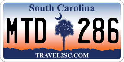 SC license plate MTD286