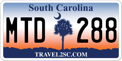 SC license plate MTD288