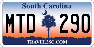 SC license plate MTD290