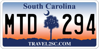SC license plate MTD294