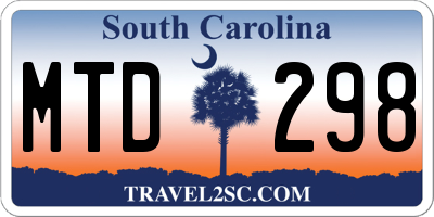 SC license plate MTD298