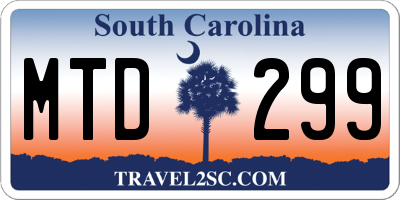SC license plate MTD299