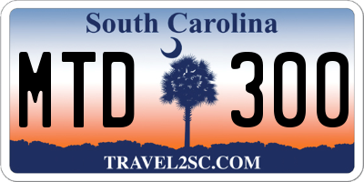 SC license plate MTD300