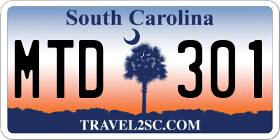SC license plate MTD301