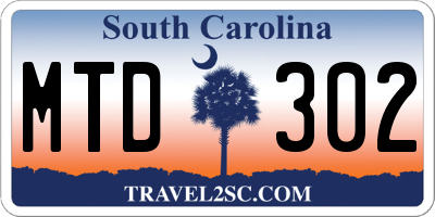 SC license plate MTD302