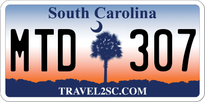 SC license plate MTD307