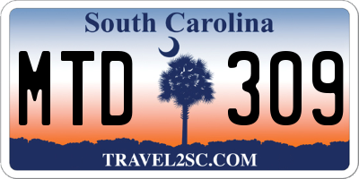 SC license plate MTD309