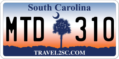 SC license plate MTD310