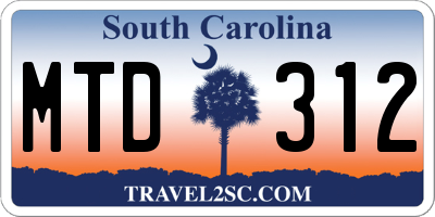 SC license plate MTD312
