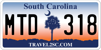 SC license plate MTD318
