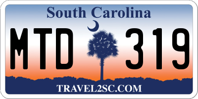 SC license plate MTD319