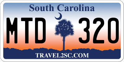SC license plate MTD320