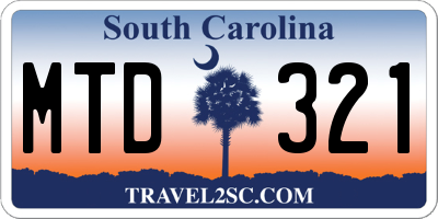 SC license plate MTD321