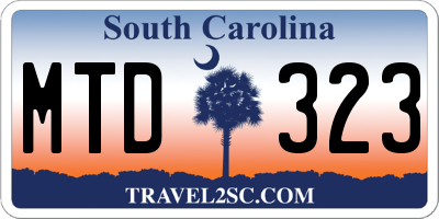 SC license plate MTD323