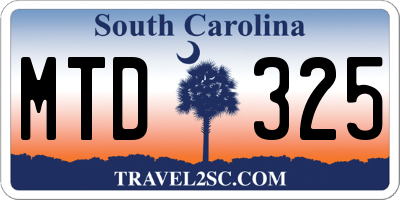 SC license plate MTD325