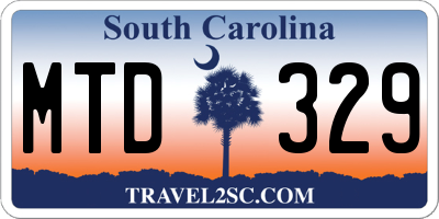 SC license plate MTD329