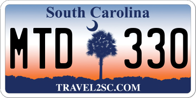 SC license plate MTD330