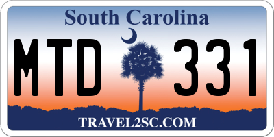 SC license plate MTD331