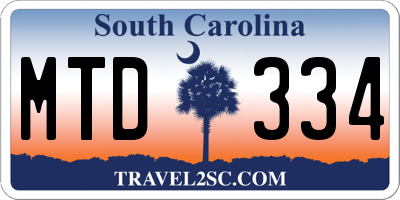SC license plate MTD334