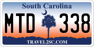 SC license plate MTD338