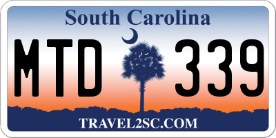SC license plate MTD339