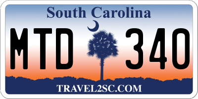 SC license plate MTD340
