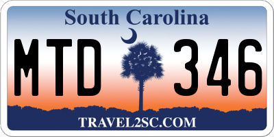 SC license plate MTD346