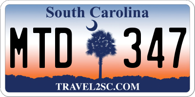 SC license plate MTD347