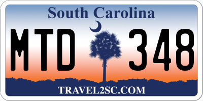 SC license plate MTD348