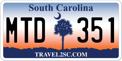 SC license plate MTD351