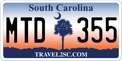 SC license plate MTD355