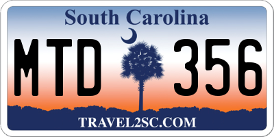 SC license plate MTD356