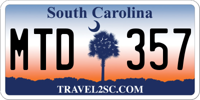 SC license plate MTD357