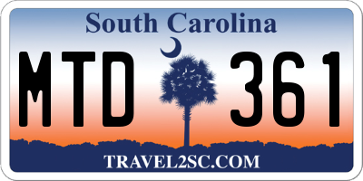 SC license plate MTD361