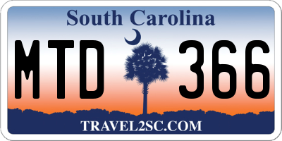 SC license plate MTD366