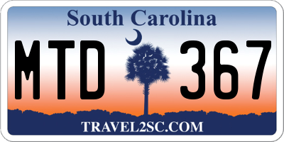 SC license plate MTD367