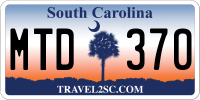 SC license plate MTD370