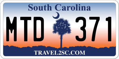 SC license plate MTD371