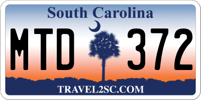 SC license plate MTD372