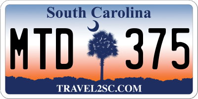 SC license plate MTD375